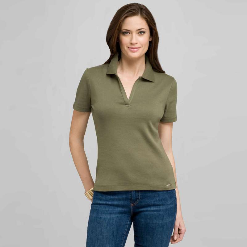 Short Sleeve Solid Cotton Polo Tee, jungle green, large image number 0